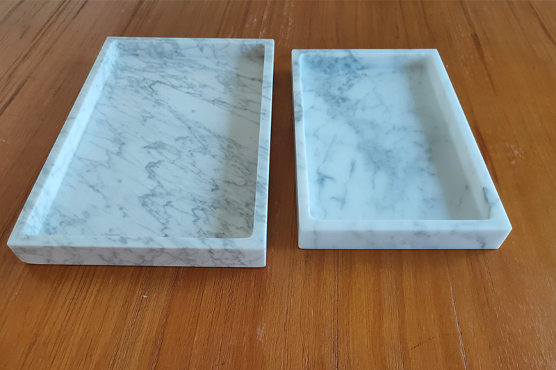  Square/Rectangle White Marble Serving Tray for Decorations Trinket 